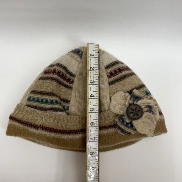 Wiki Wool Works Walking Hat Patch Work Beanie Beige Recycled Wool Women One Size main image 7